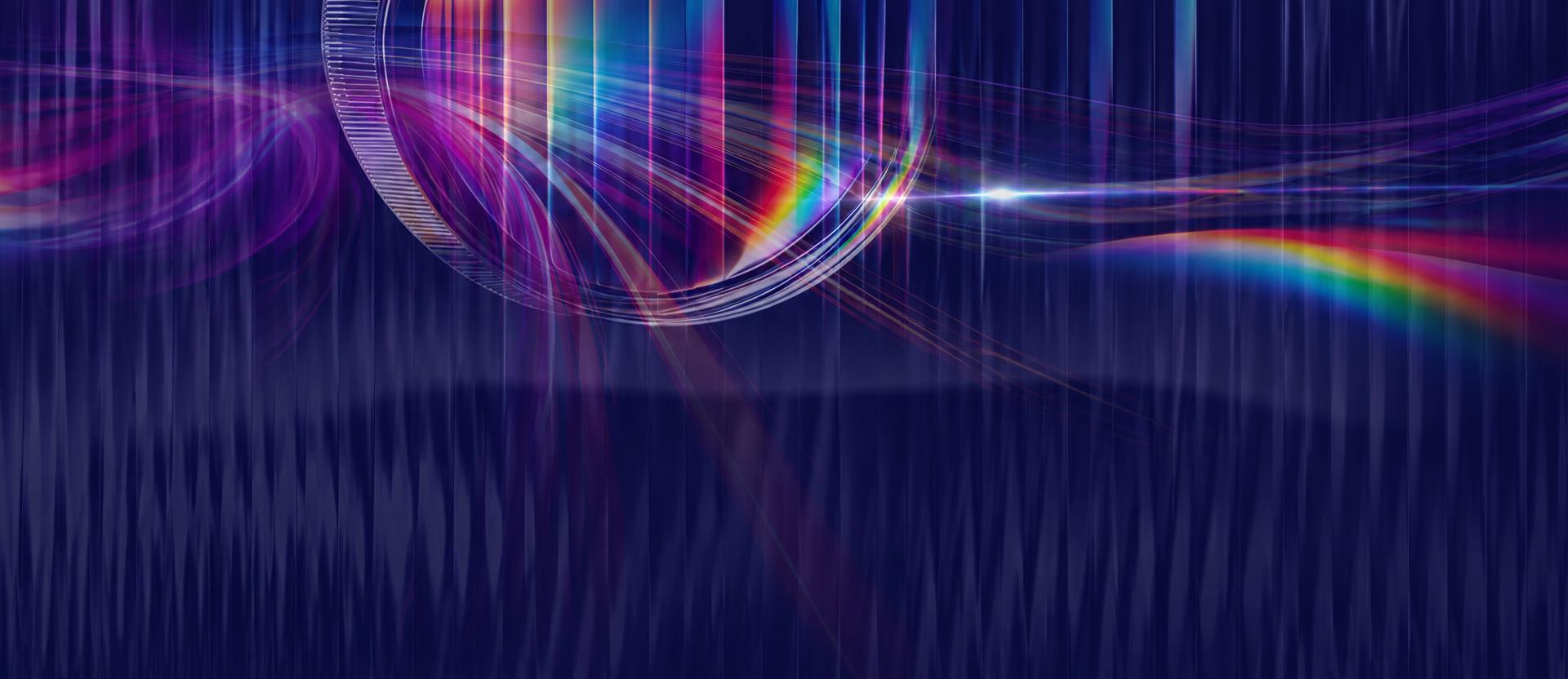 Frames of the Future — light refracted through fluted optical glass